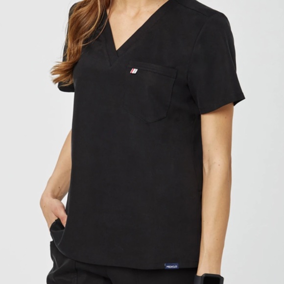 💝 Mediclo Tree Edition Black Scrub set Sal top Jura bottom XXS - Picture 2 of 8